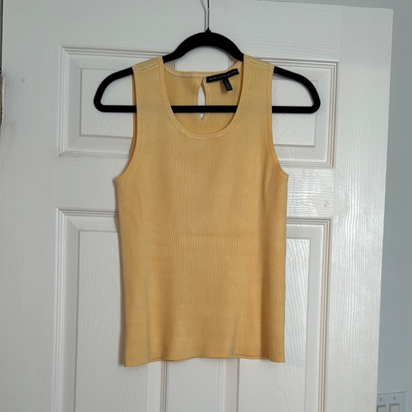 White House Black Market Tops - WHBM Light Yellow Rayon Tank Top